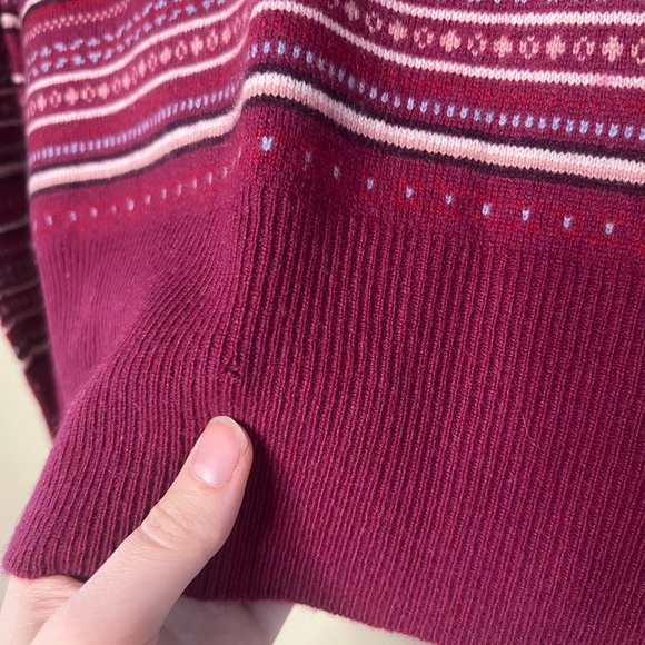 Lands End 100% Cashmere Fair Isle Quarter Zip Sweater - Picture 6 of 11